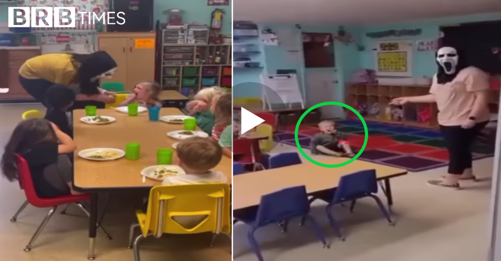 Shikoni se ku po i edukoni Fëmijet tuaj , 4 punonjëse të një çerdhe tmerrojnë fëmijët me maska … VIDEO)